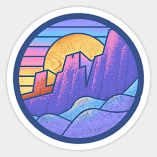 Blocky Mountains Sticker